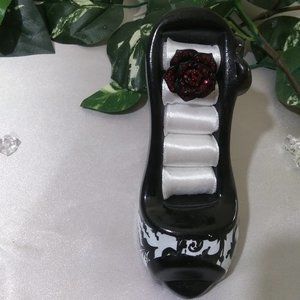Rose with Red Gemstones Ring